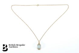 18ct Topaz and Diamond Pendant