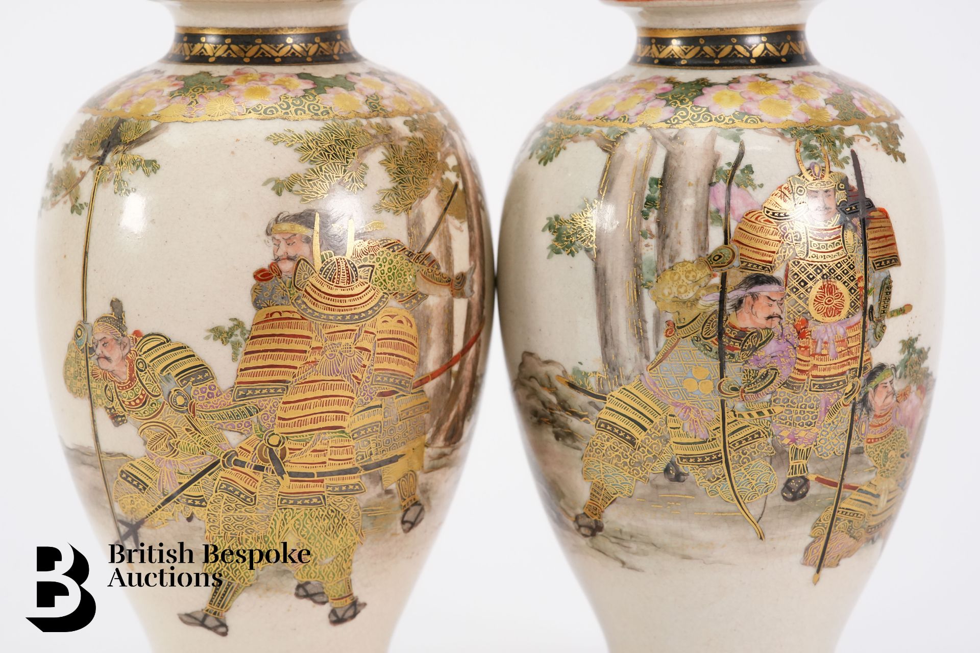 Pair of Japanese Satsuma Vases - Image 3 of 5