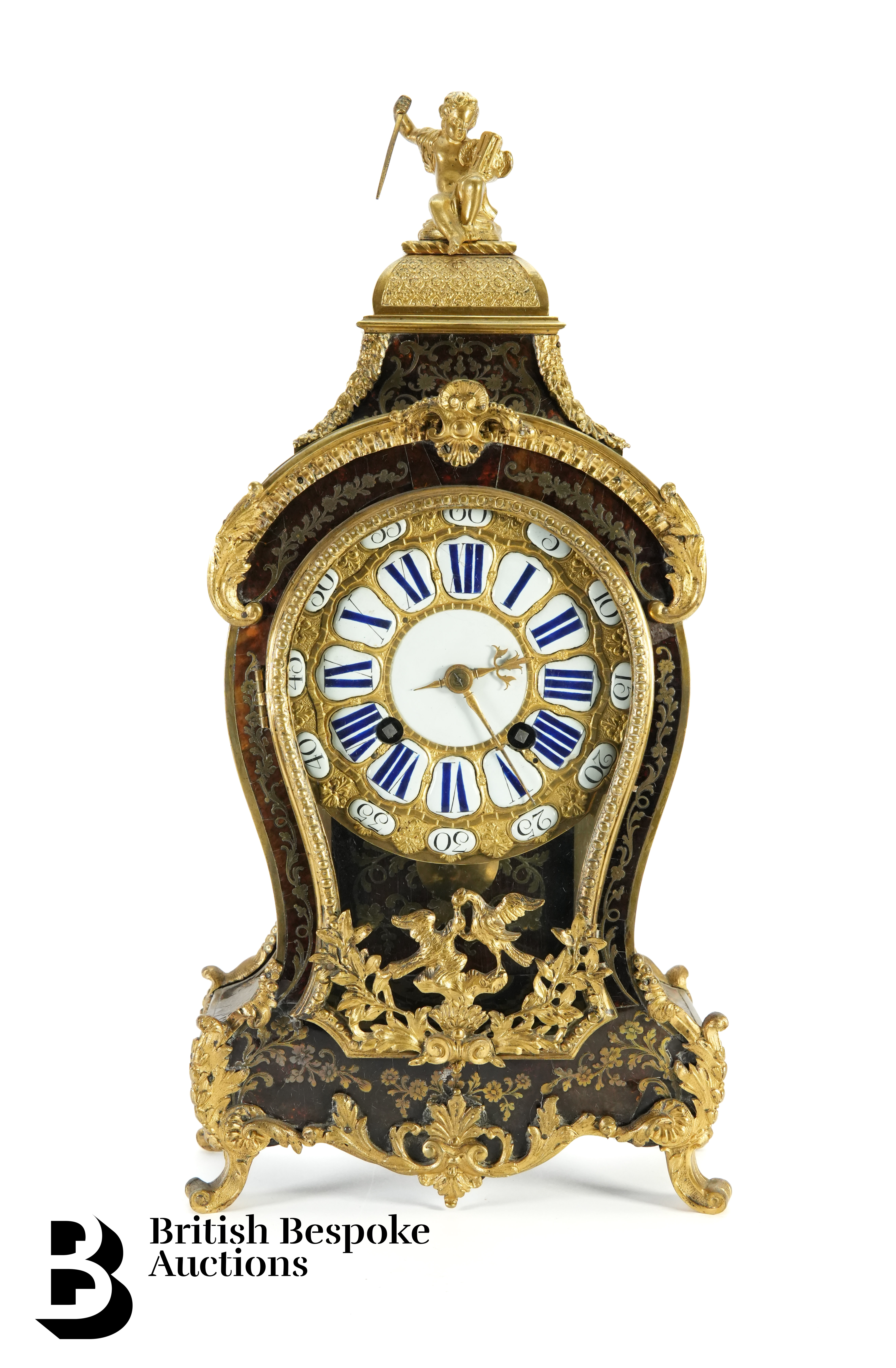 French Louis XV Boulle Mantel Clock - Bild 2 aus 15