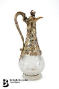 Victorian Cut Glass Silver Gilt Claret Jug