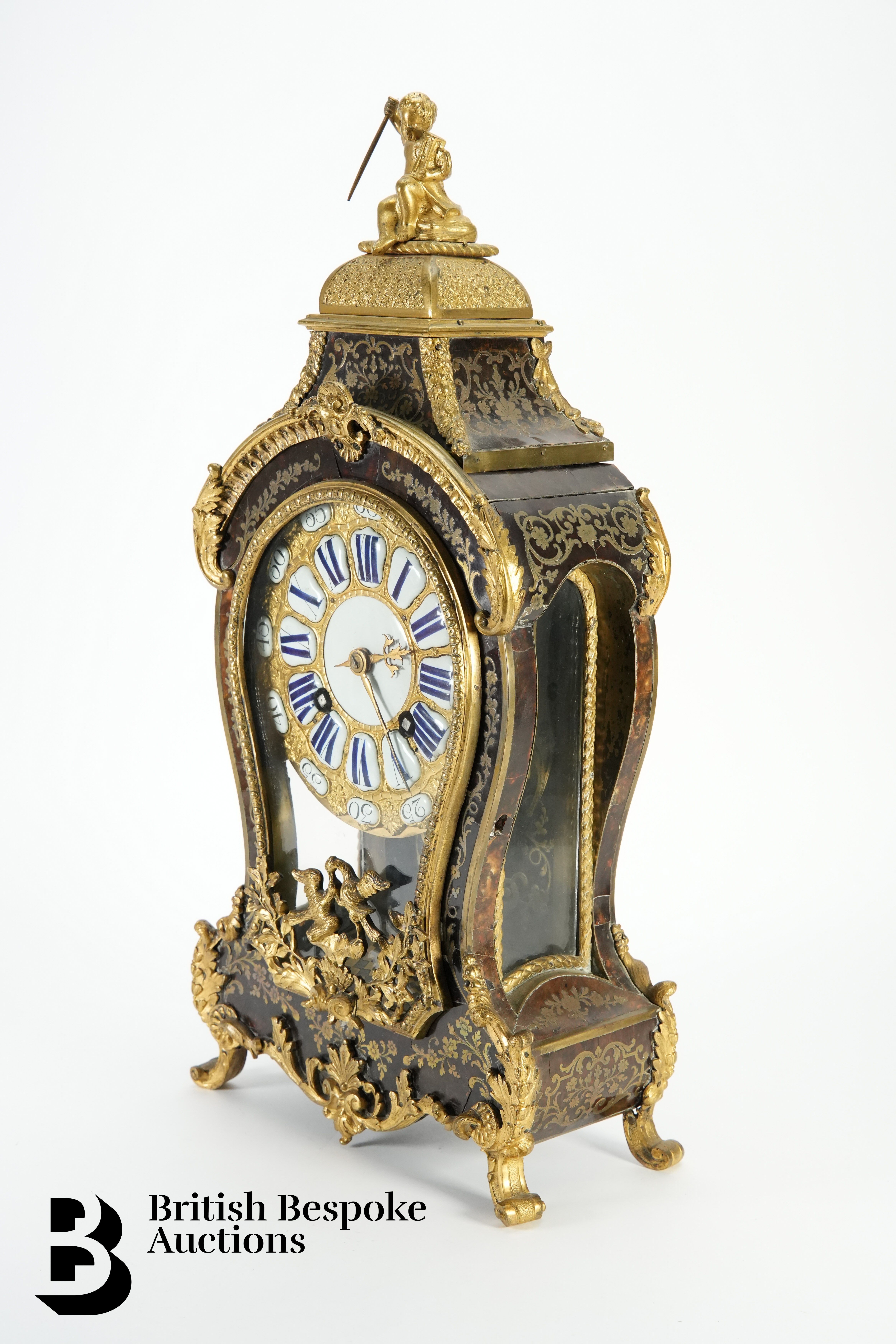 French Louis XV Boulle Mantel Clock - Bild 7 aus 15