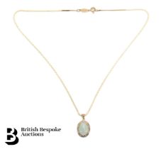 9ct Yellow Gold and Jade Pendant