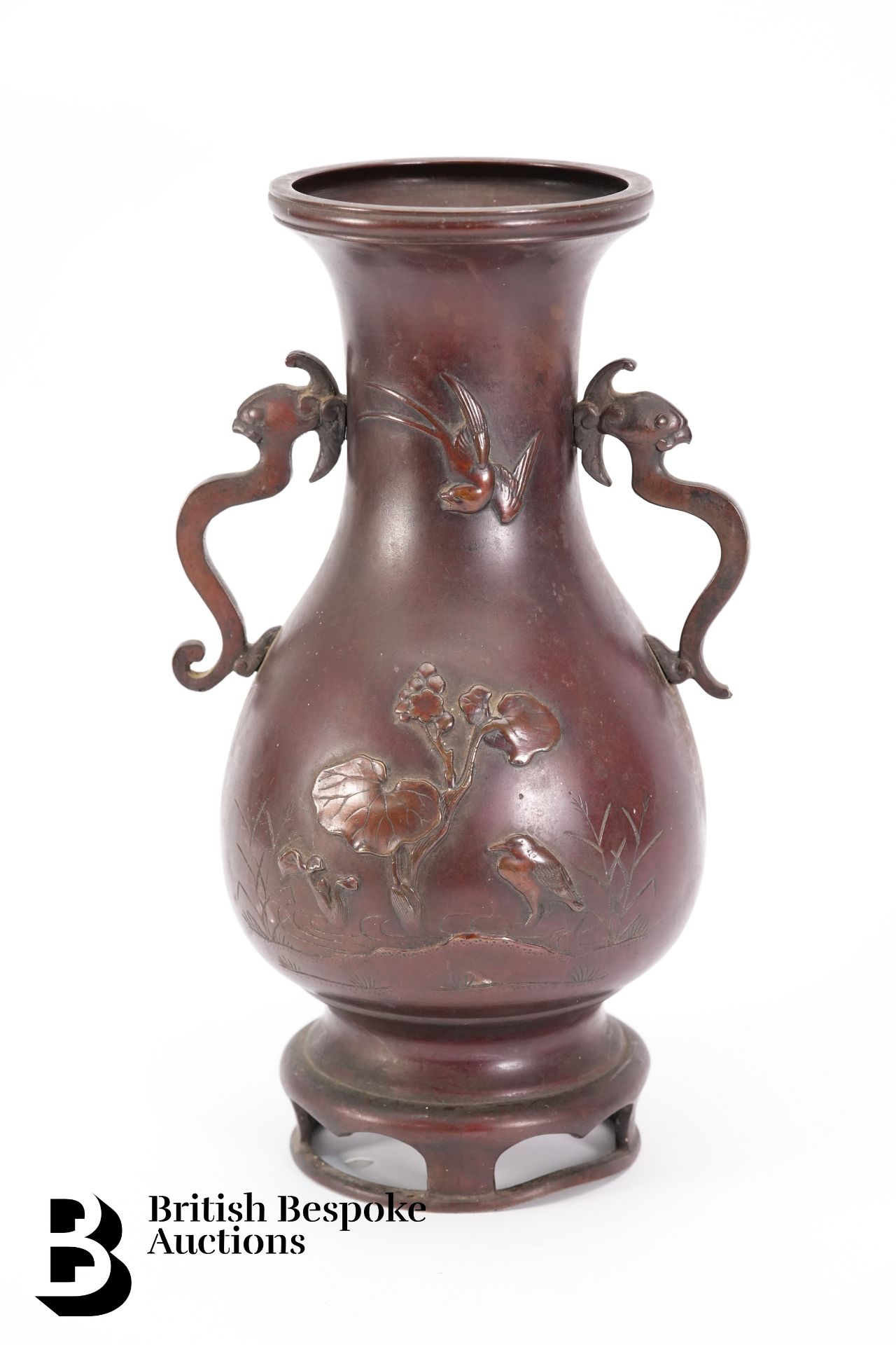Japanese Meiji Twin Handled Vase - Image 2 of 5