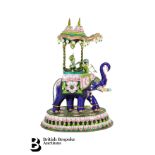 Indian Polychrome-Enamelled Silver Howdah Figurine