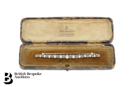 Antique 14ct Gold Diamond and Pearl Bar Brooch