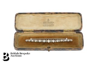 Antique 14ct Gold Diamond and Pearl Bar Brooch