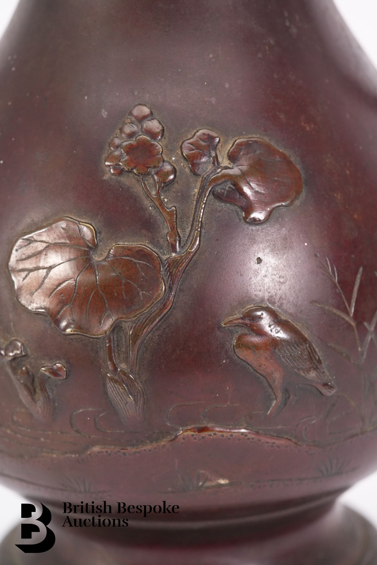Japanese Meiji Twin Handled Vase - Bild 3 aus 5
