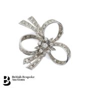 18ct White Gold and Platinum Bow Brooch