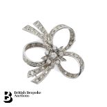 18ct White Gold and Platinum Bow Brooch