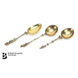 Three Silver Gilt Continental Spoons