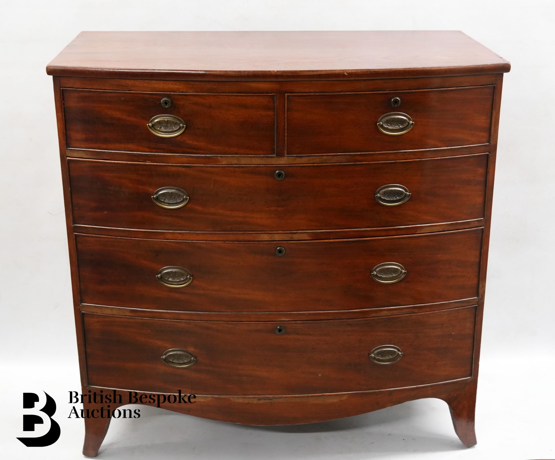 Victorian Mahogany Bow Fronted Chest of Drawers - Image 2 of 6