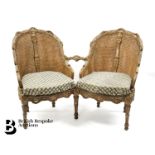 Louis XVI Style Bergere Conversation Settle