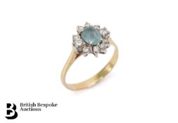 Diamond and Aquamarine Ring