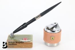 1960s Ferrari Showroom Cigar Lighter and Aston Martin Owners Club Pen