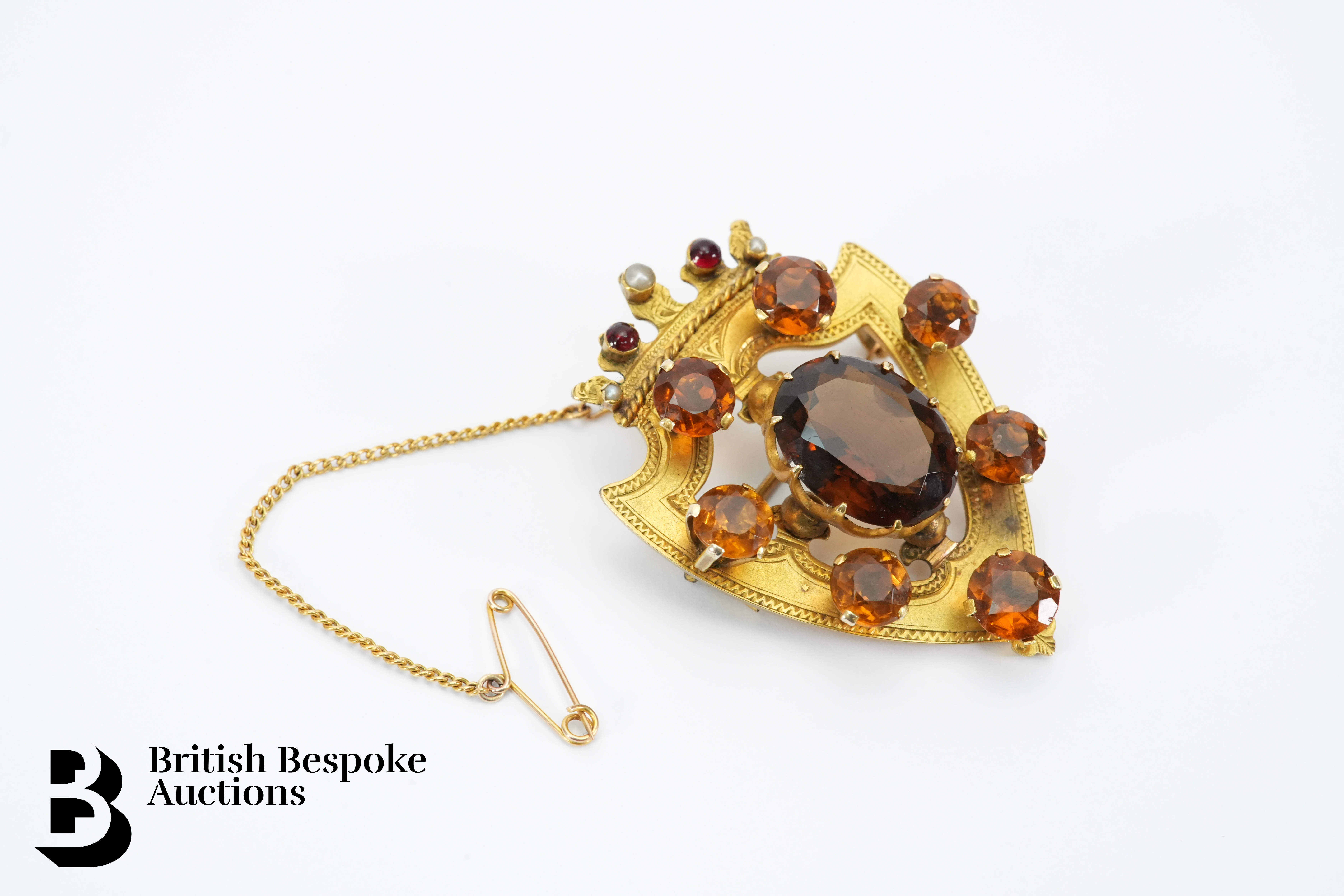 Victorian Yellow Gold Citrine Brooch - Image 2 of 3