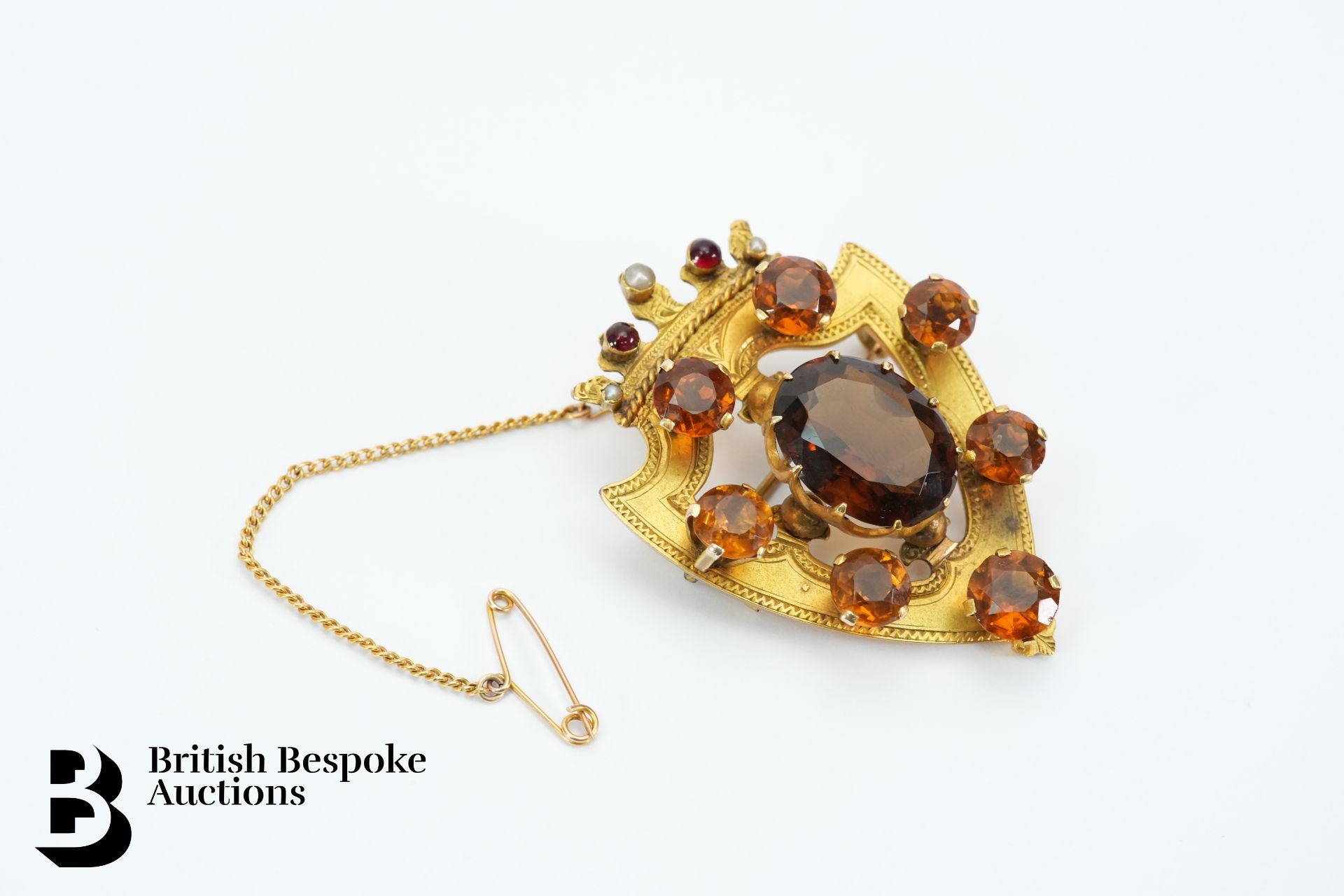 Victorian Yellow Gold Citrine Brooch - Image 2 of 3