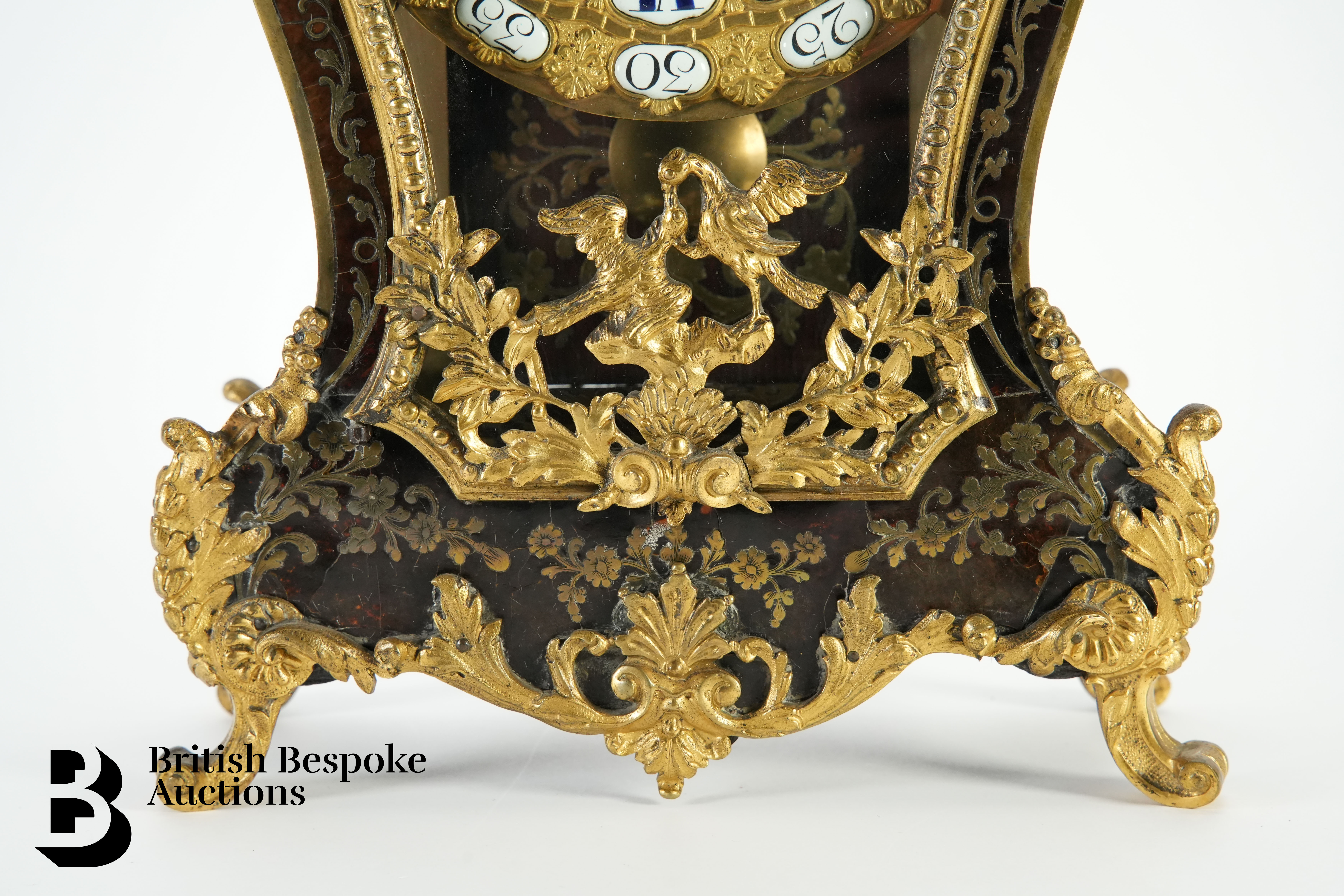 French Louis XV Boulle Mantel Clock - Bild 6 aus 15