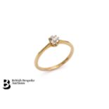 Antique 18ct Yellow Gold Solitaire Diamond Ring