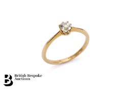 Antique 18ct Yellow Gold Solitaire Diamond Ring