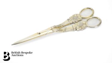 Georgian Silver Gilt Grape Shears