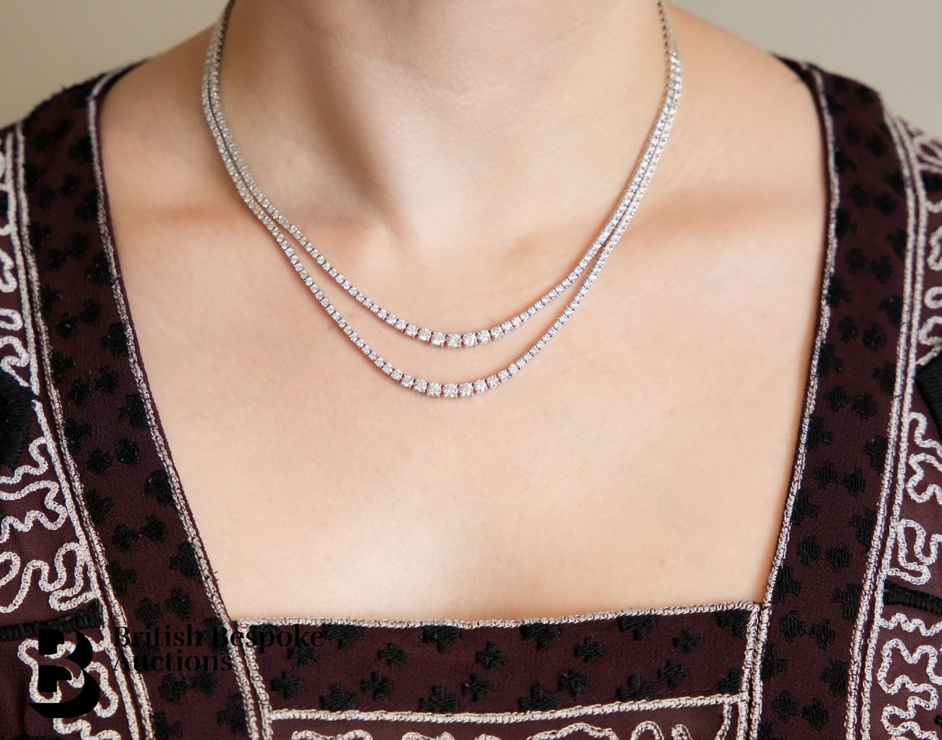 18ct White Diamond Strand Necklace