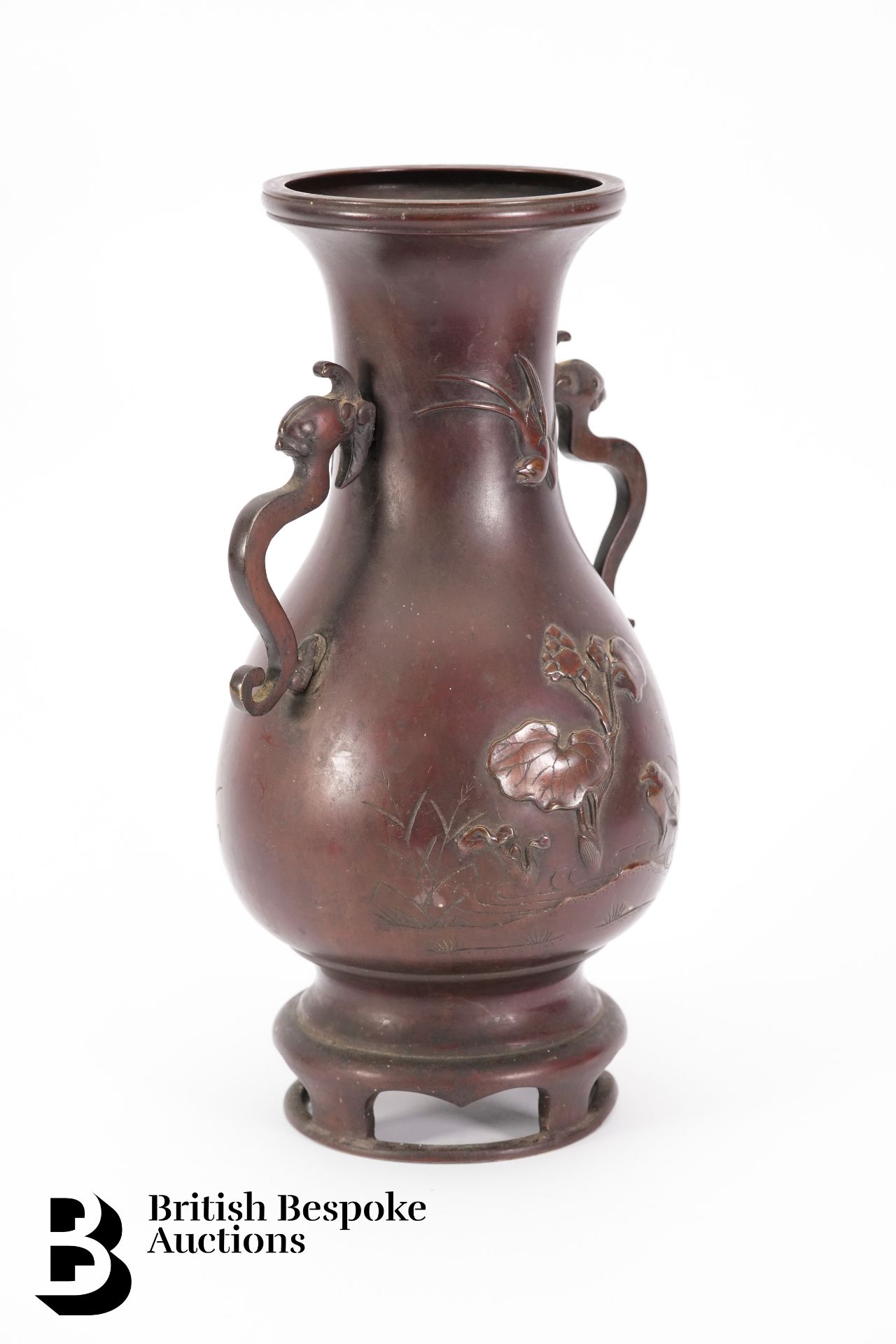 Japanese Meiji Twin Handled Vase - Bild 5 aus 5