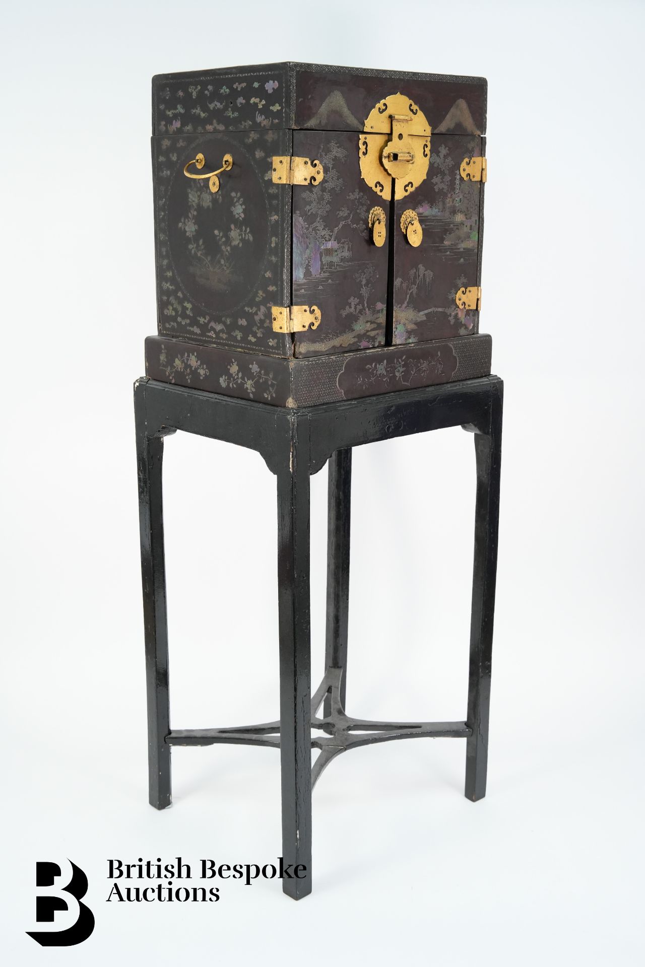 Chinese Black Lacquer Cabinet - Image 4 of 5