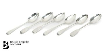 Six Silver Georgian and Victorian Tablespoons