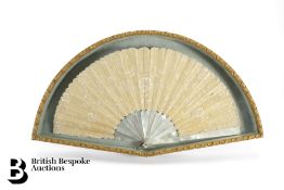 Late 19th Century Silk Embroidered Fan