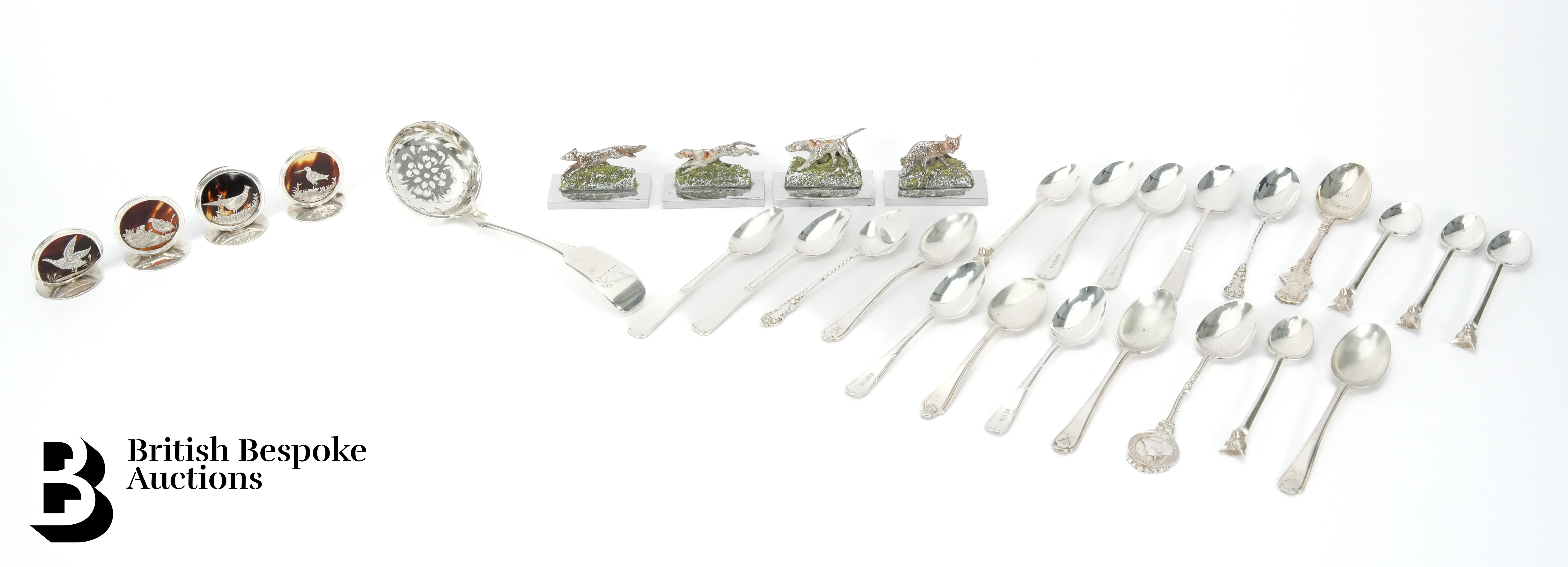 Quantity of Sterling Silver Spoons and Place Settings
