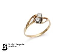 14ct Gold Two Stone Diamond Ring