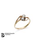 14ct Gold Two Stone Diamond Ring