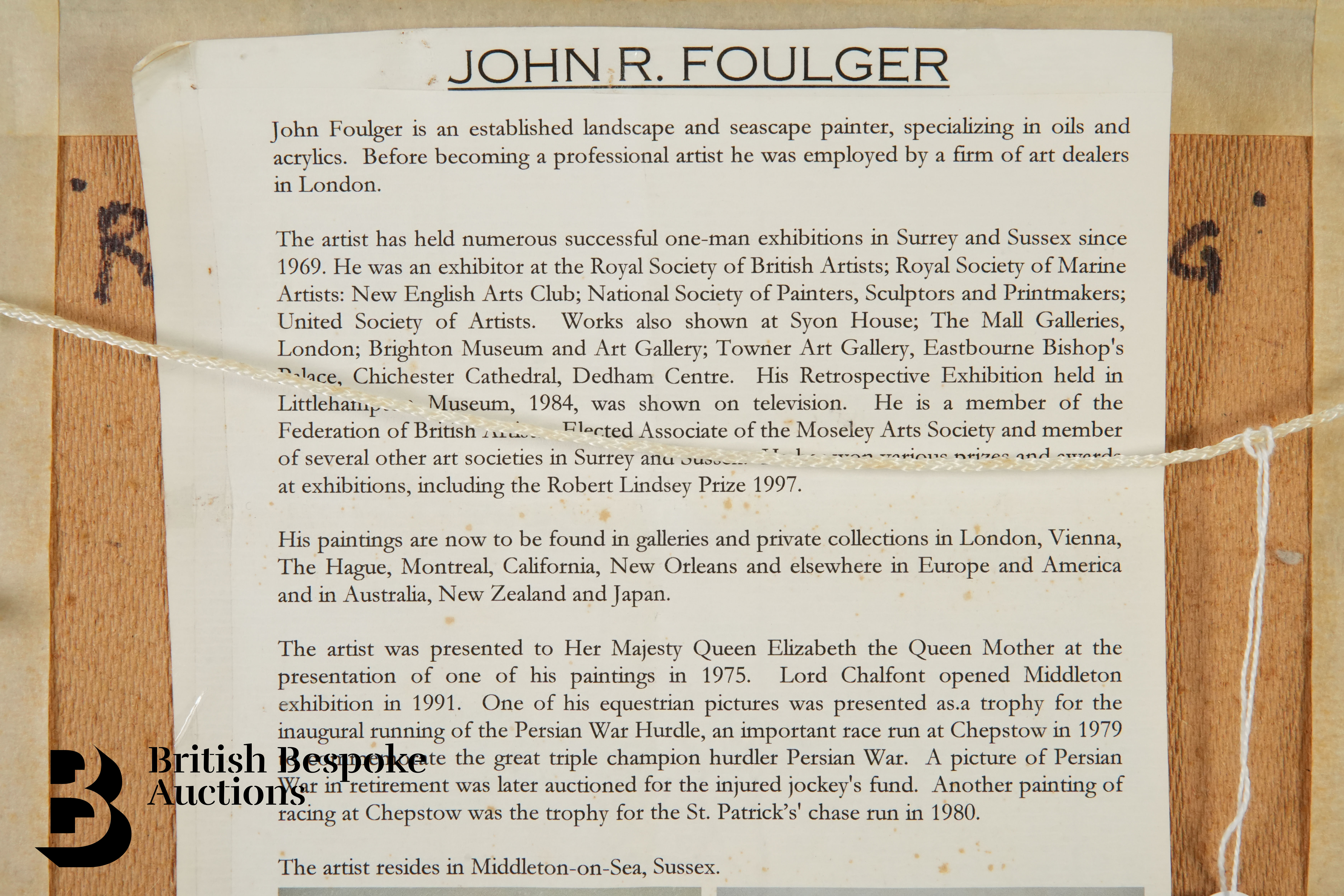 John R. Foulger Oil on Board - Image 3 of 3