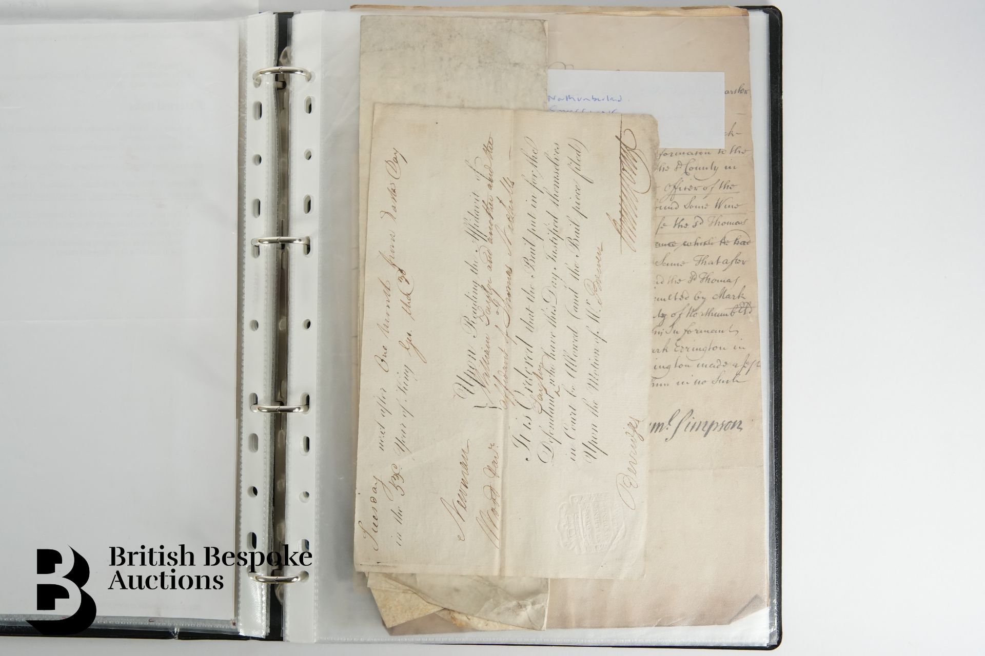 Black Ring Binder Containing 18th and 19th Century Letters or Documents - Bild 5 aus 16