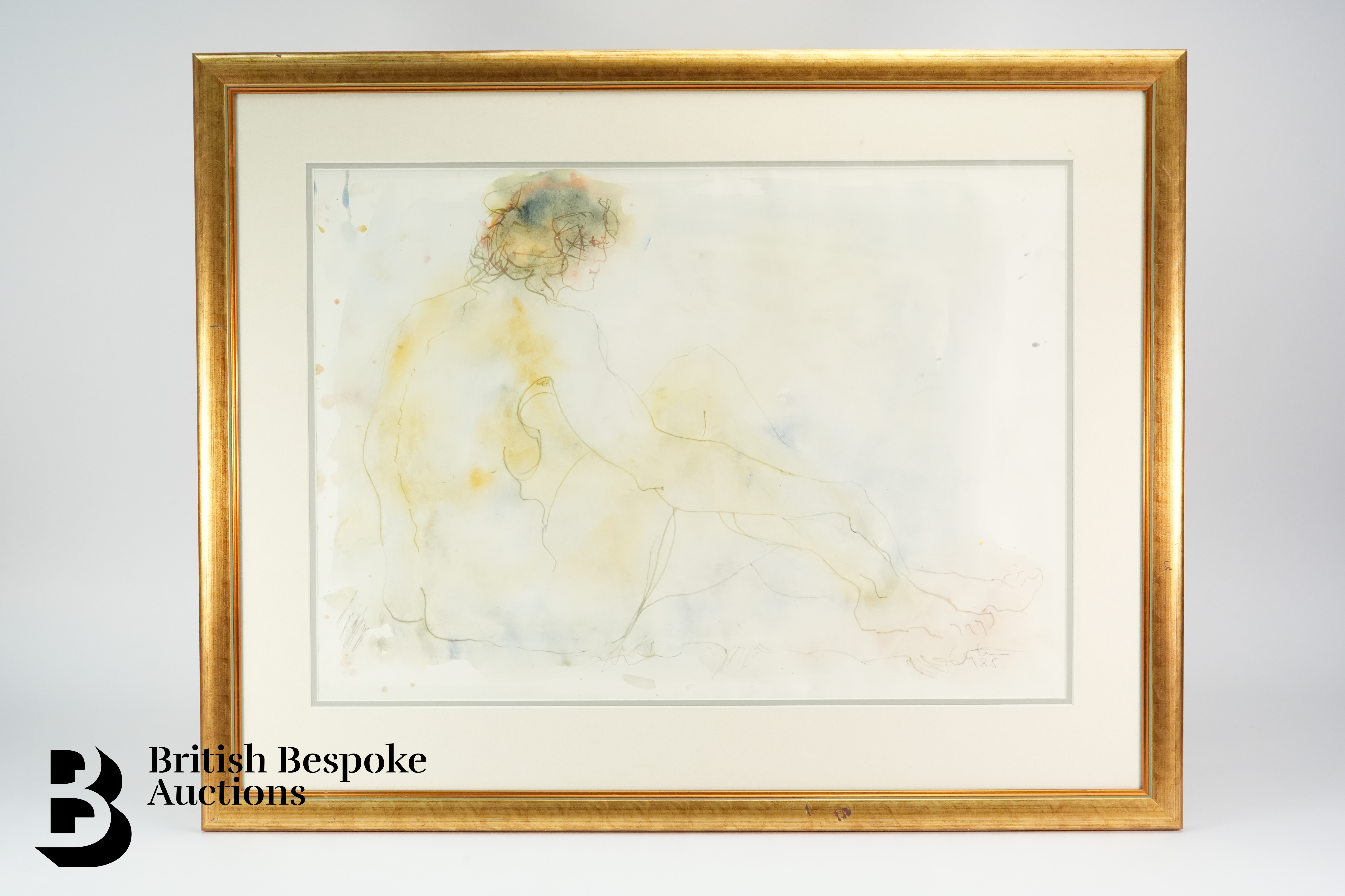 Pair of Feminine Nude Watercolours - Image 2 of 6
