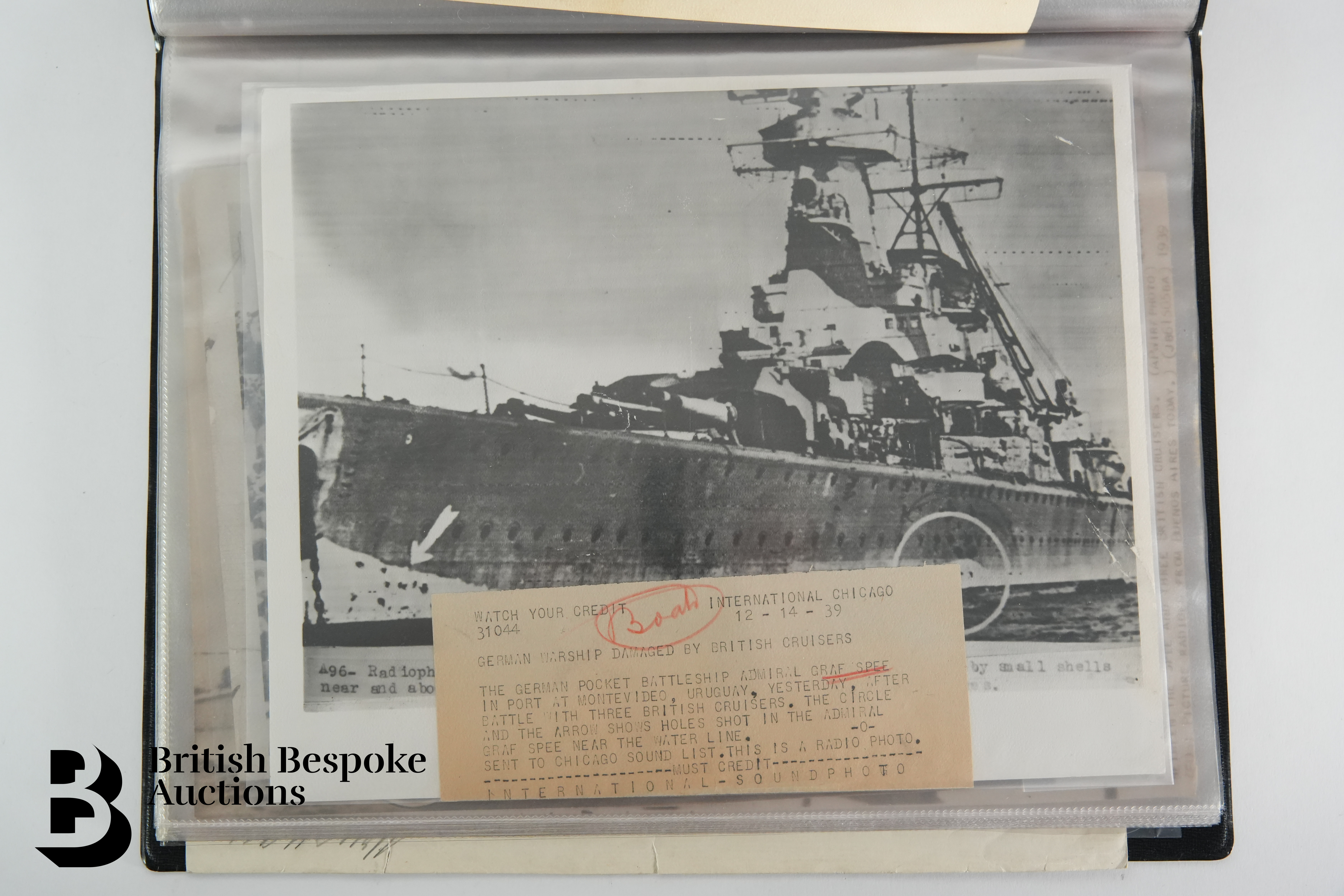 Graf Spee (Pocket Battleship) Interest, incl. Photographs, Documents, Miscellanea - Bild 30 aus 126