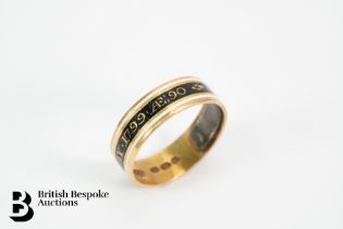 Georgian 18ct Gold and Enamel Mourning Ring