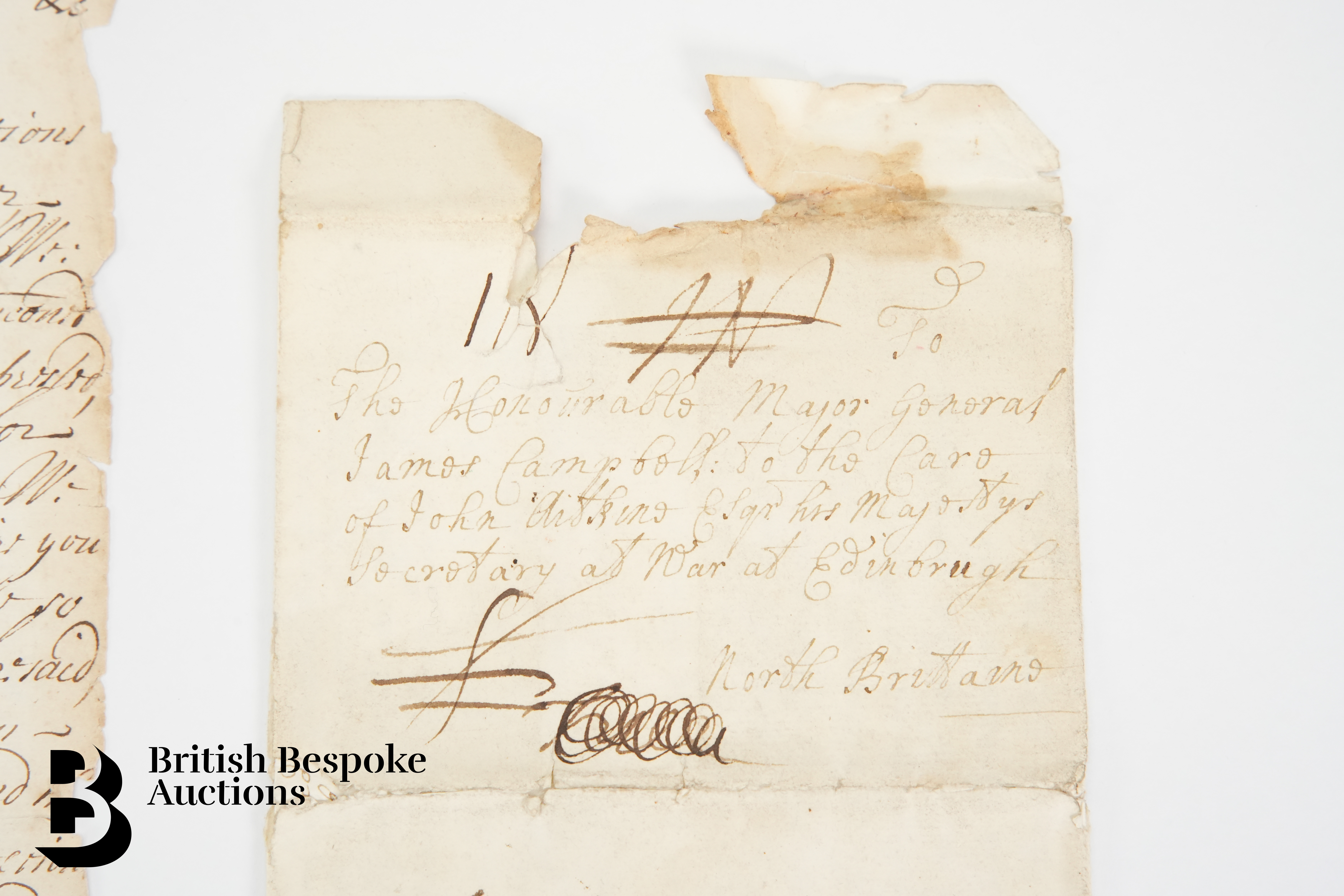 1690 Admiralty Order and 1741 Letter from General Forbes to Major General James Campbell - Image 5 of 7