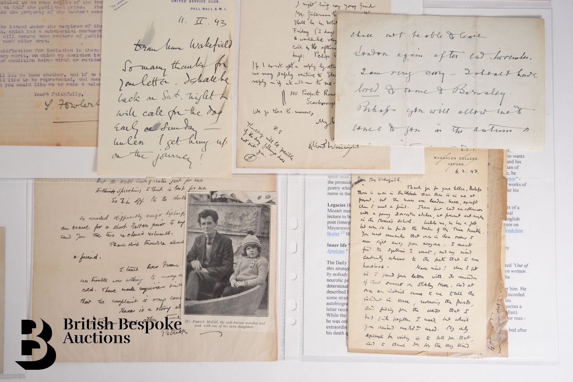 Letters from 20th Century Writers, Poets, a Chocolatier and Actor Mark Rylance - Bild 2 aus 5