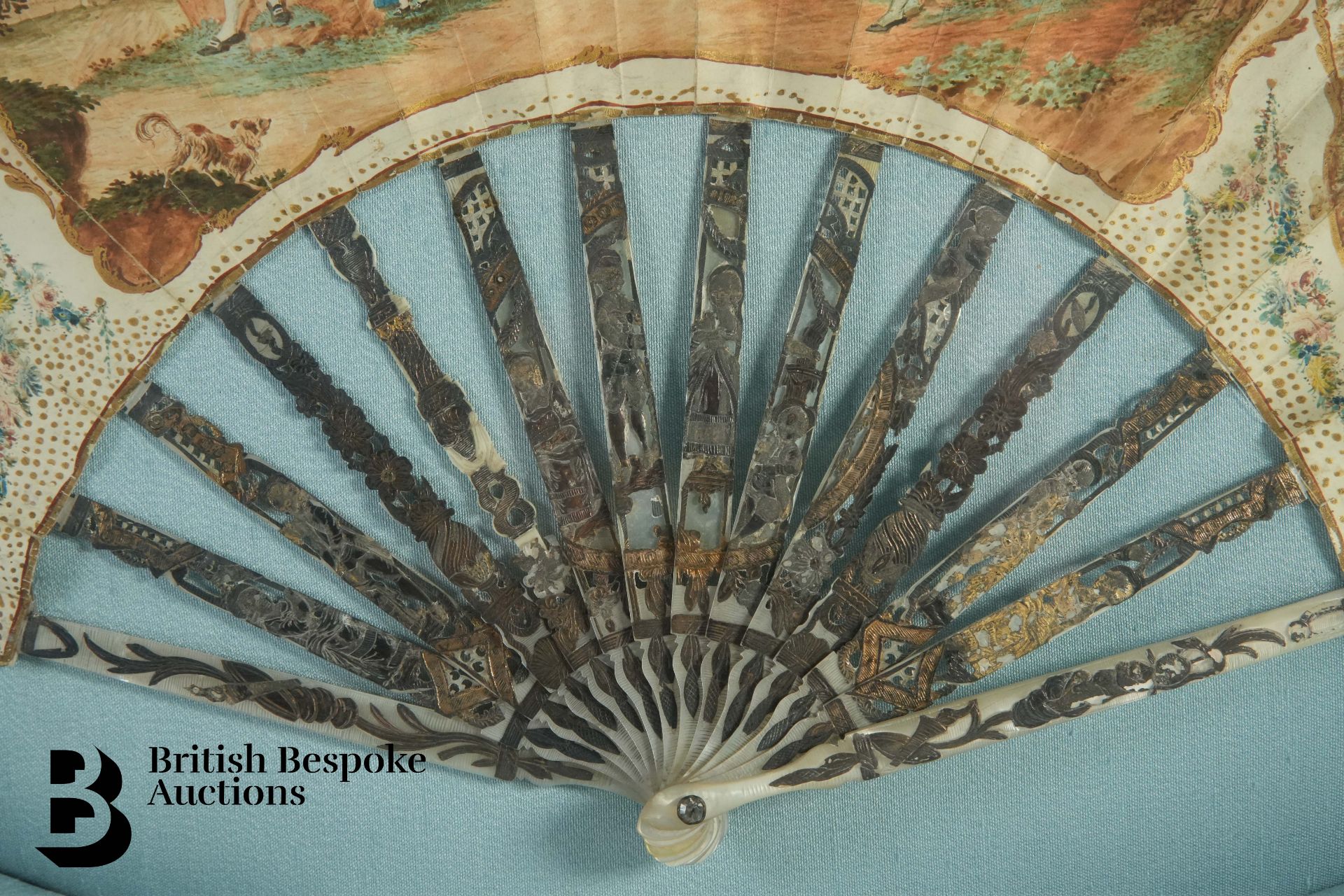 18th Century Continental Mother of Pearl Fan - Bild 2 aus 6