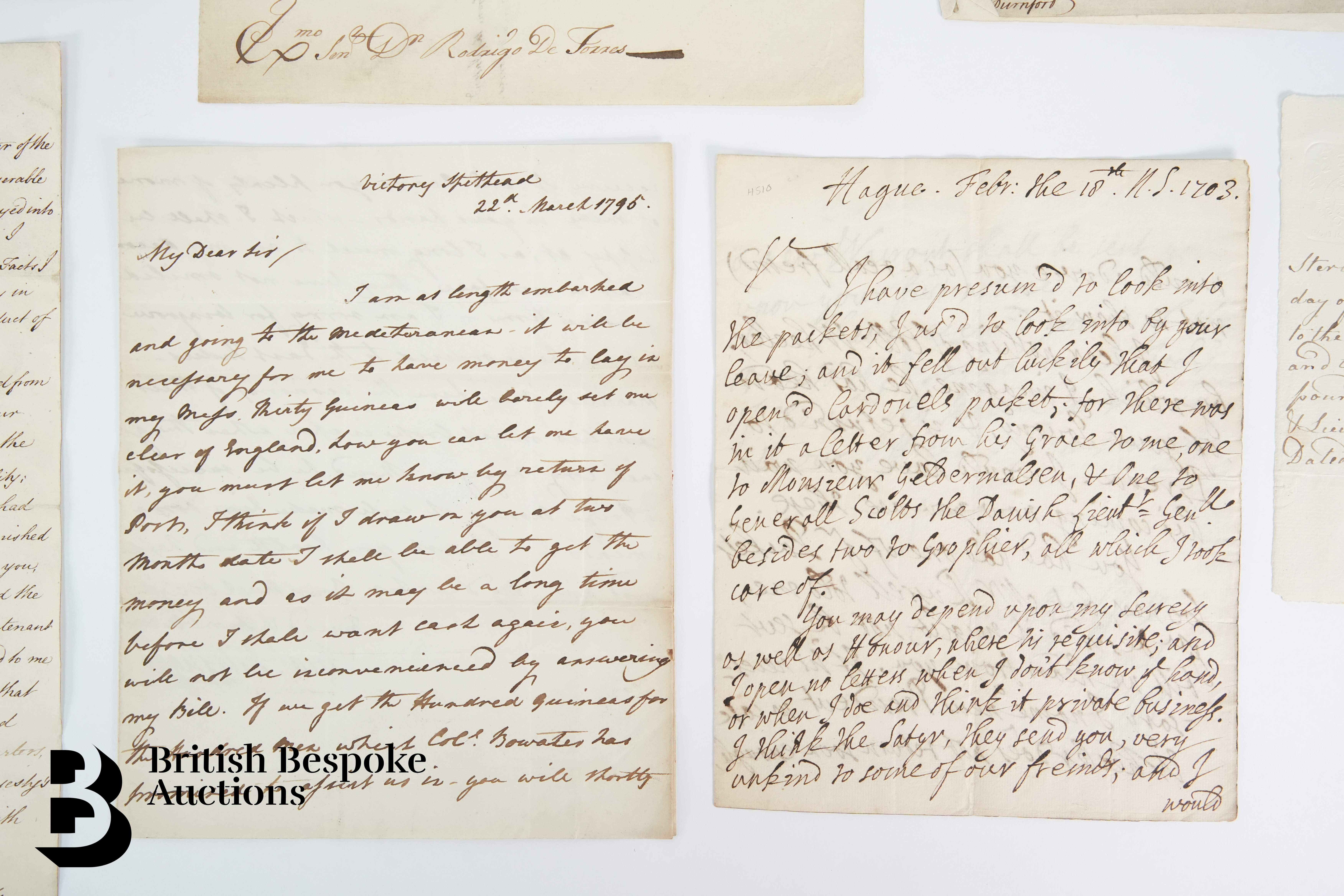 Circa 1703-1795 Letters & Documents relating to the Military and Navy - Image 3 of 6