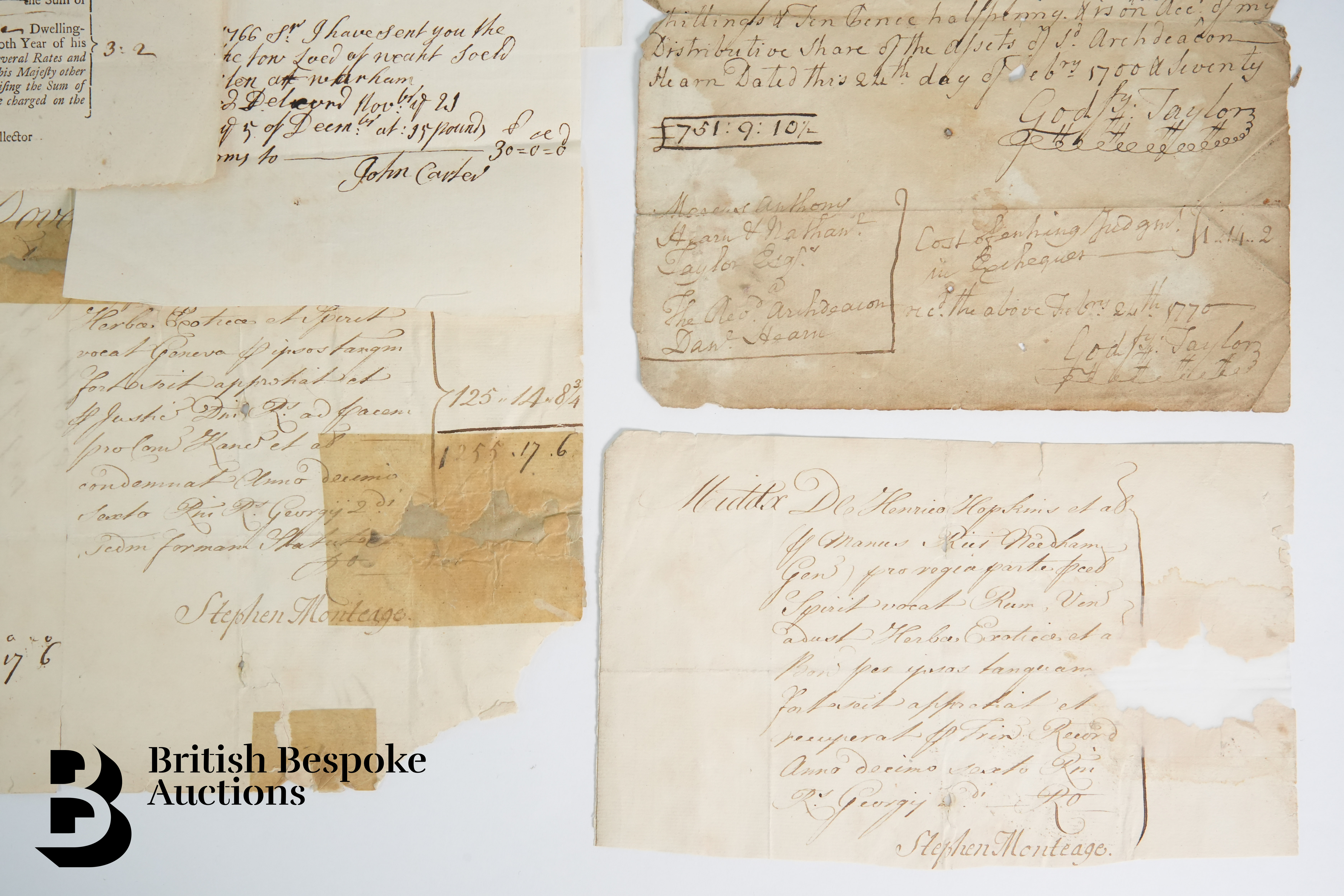 17th and 18th Century Documents including Receipts and Expenses - Image 2 of 8