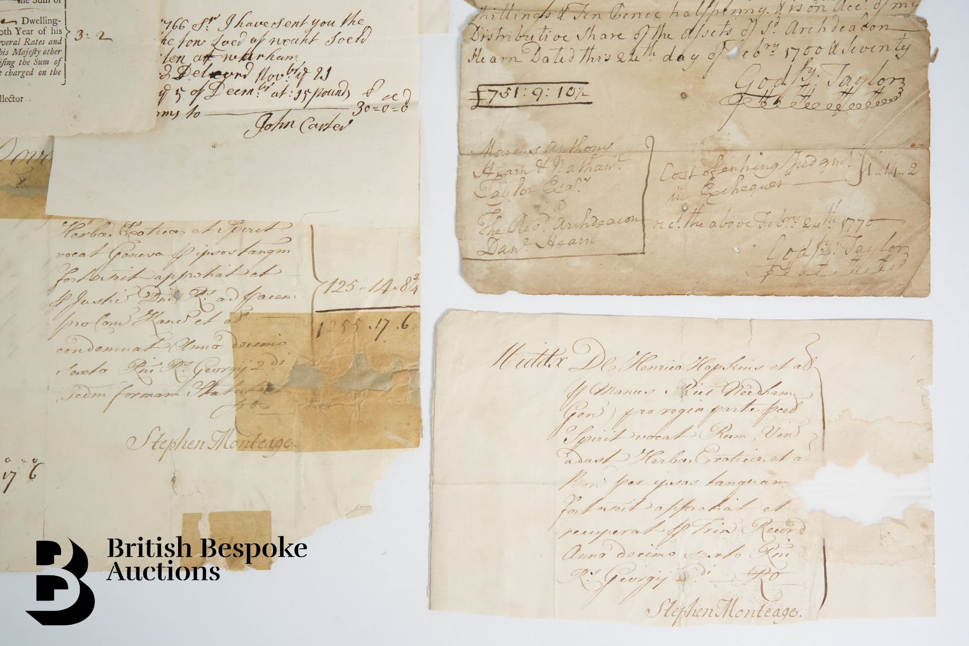 17th and 18th Century Documents including Receipts and Expenses - Bild 2 aus 8