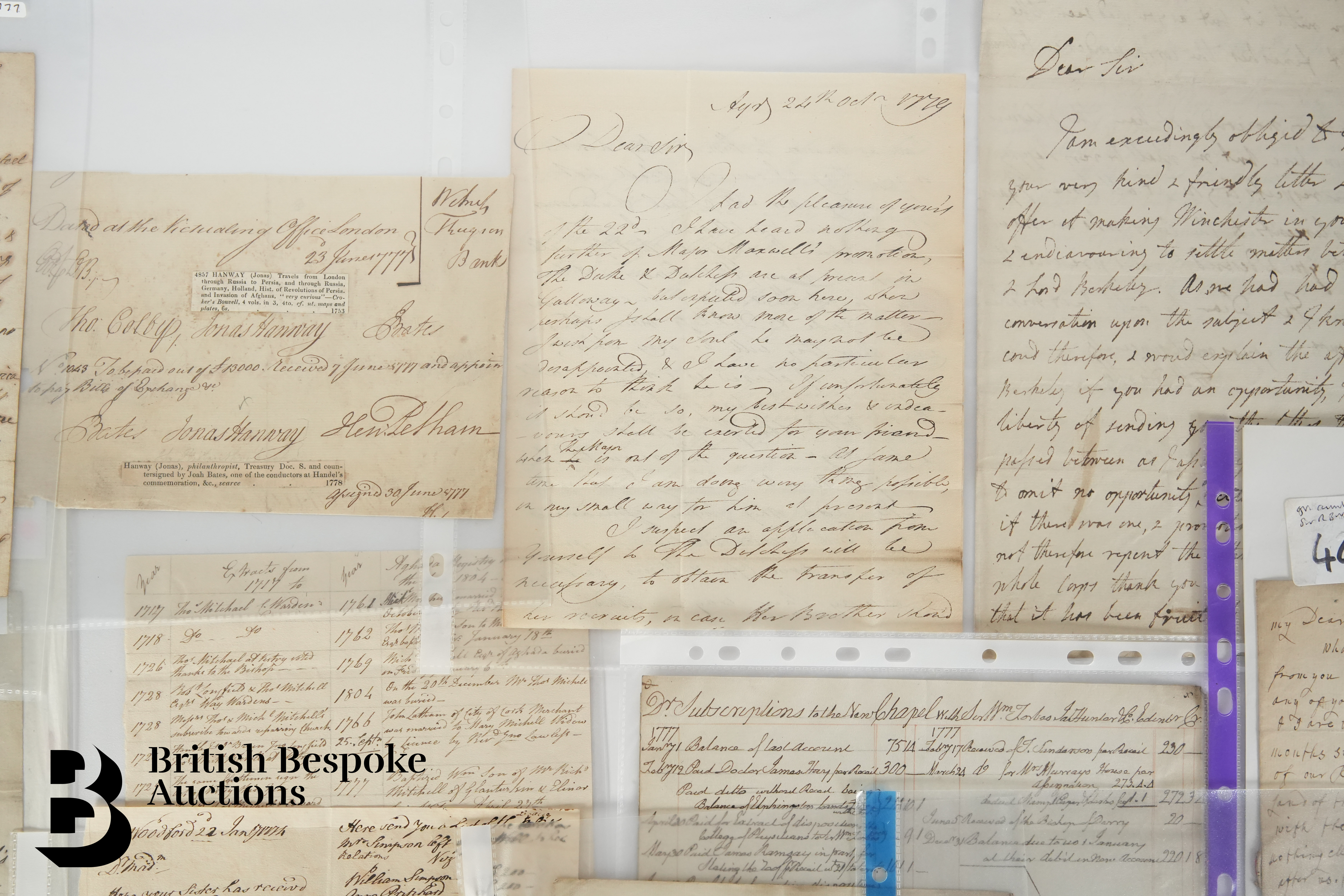 Documents and Letters from the 1770's - Image 6 of 8