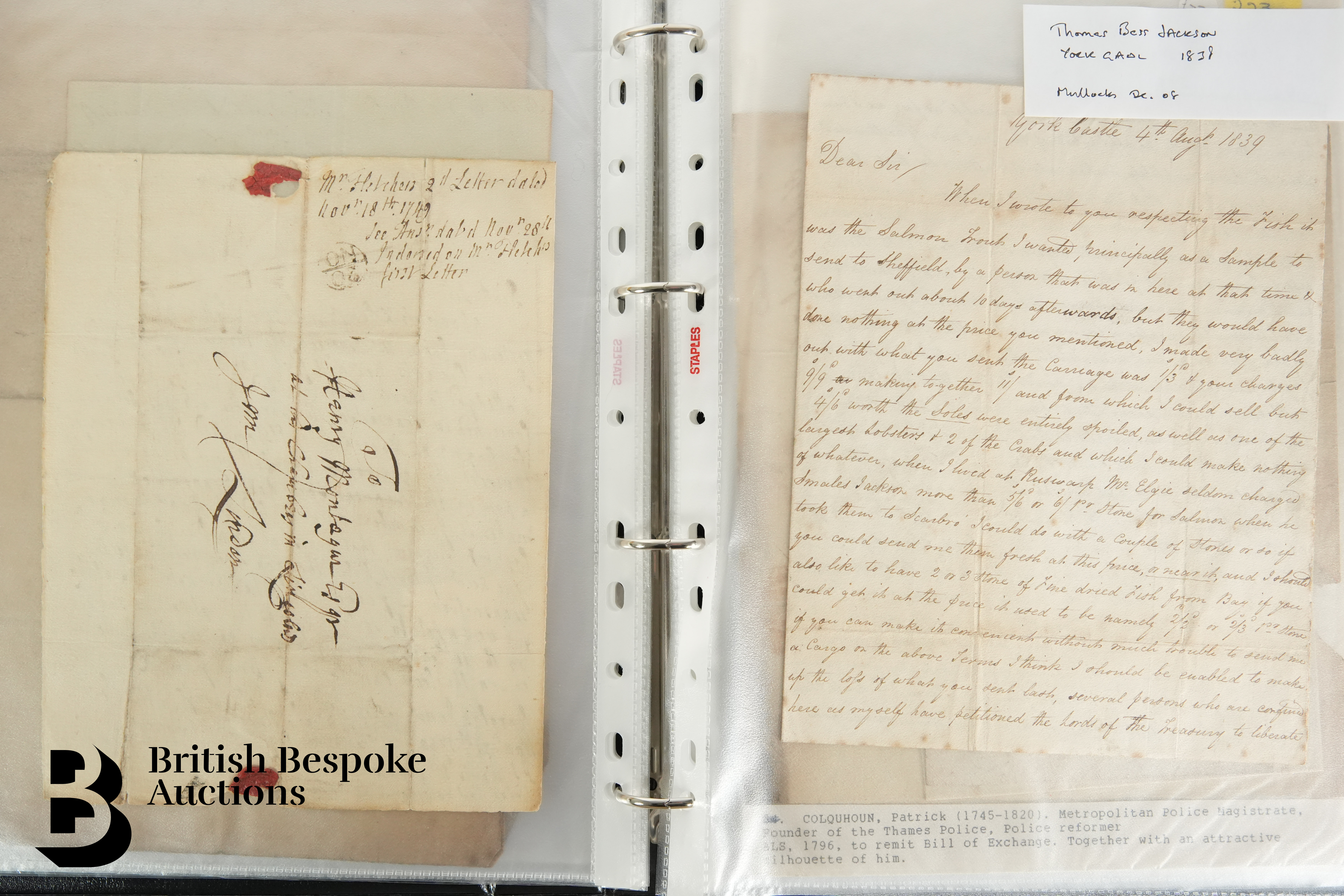 Black Ring Binder Containing 18th and 19th Century Letters or Documents - Image 9 of 16