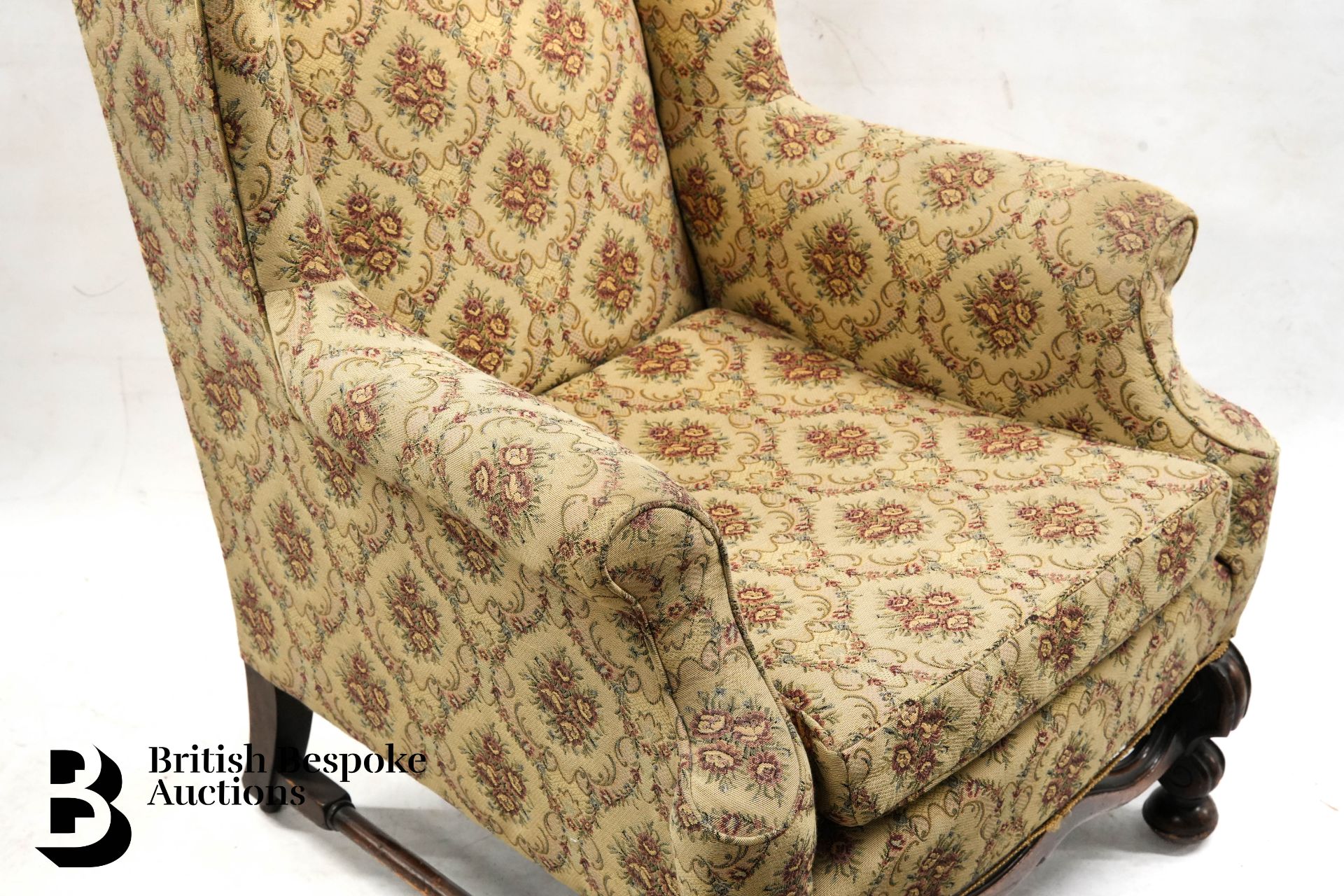 Queen Anne Wingback Chair - Image 5 of 7