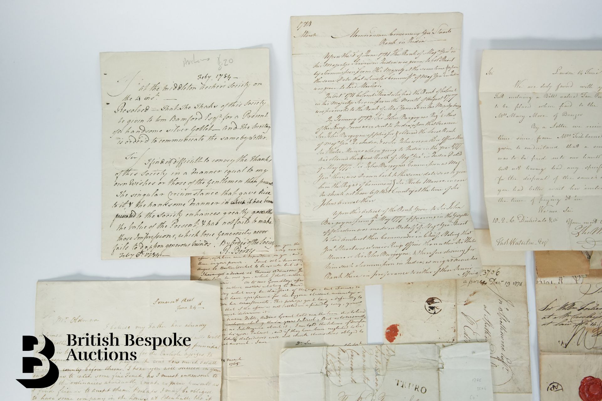 (1712-1795) Group of 22 Letters/Documents including some Bishop Marks etc - Bild 5 aus 7