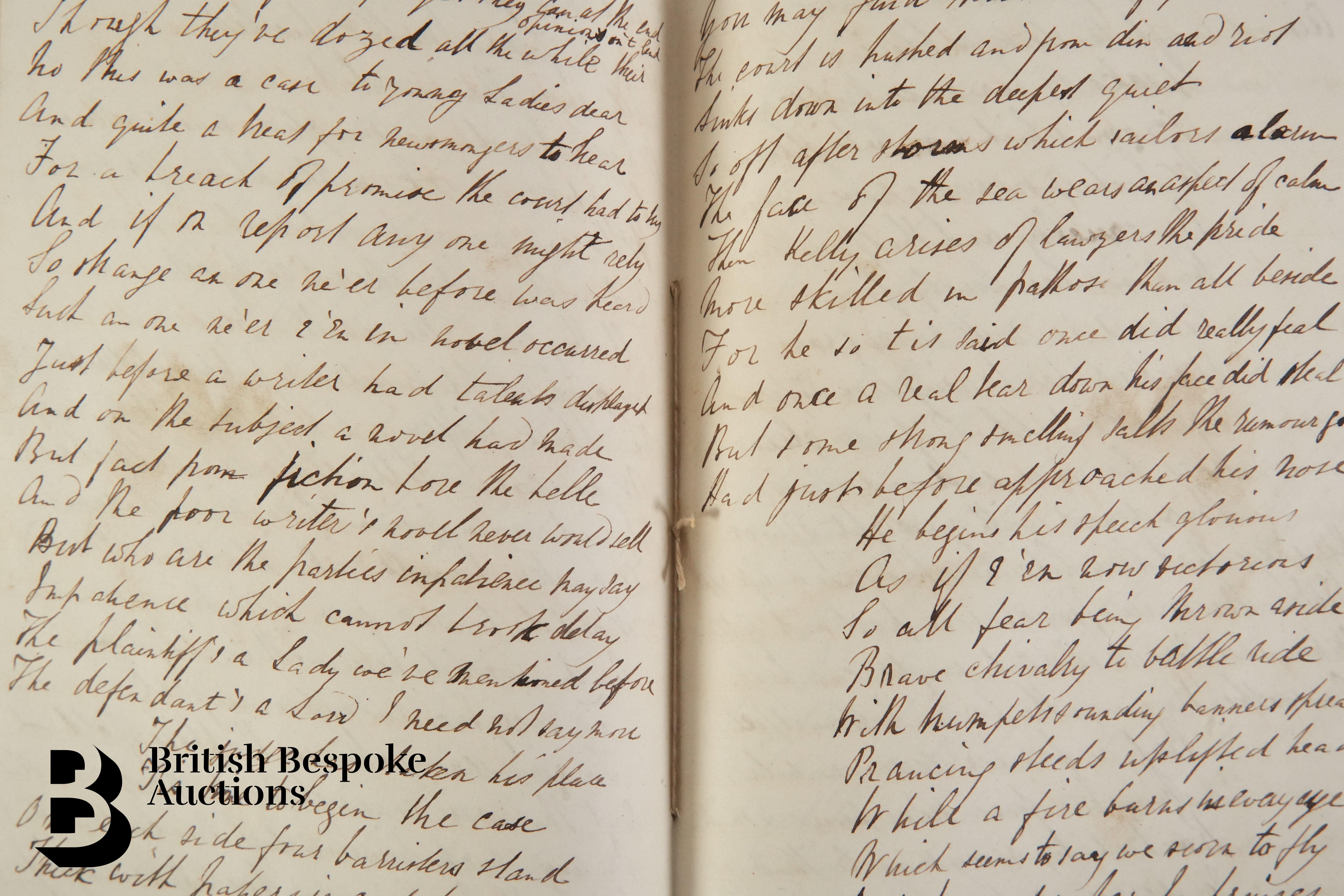 Handwritten Poetic Account of The Trial, Breach of Marriage between Miss Smith and Earl Ferrers 1846 - Image 3 of 5