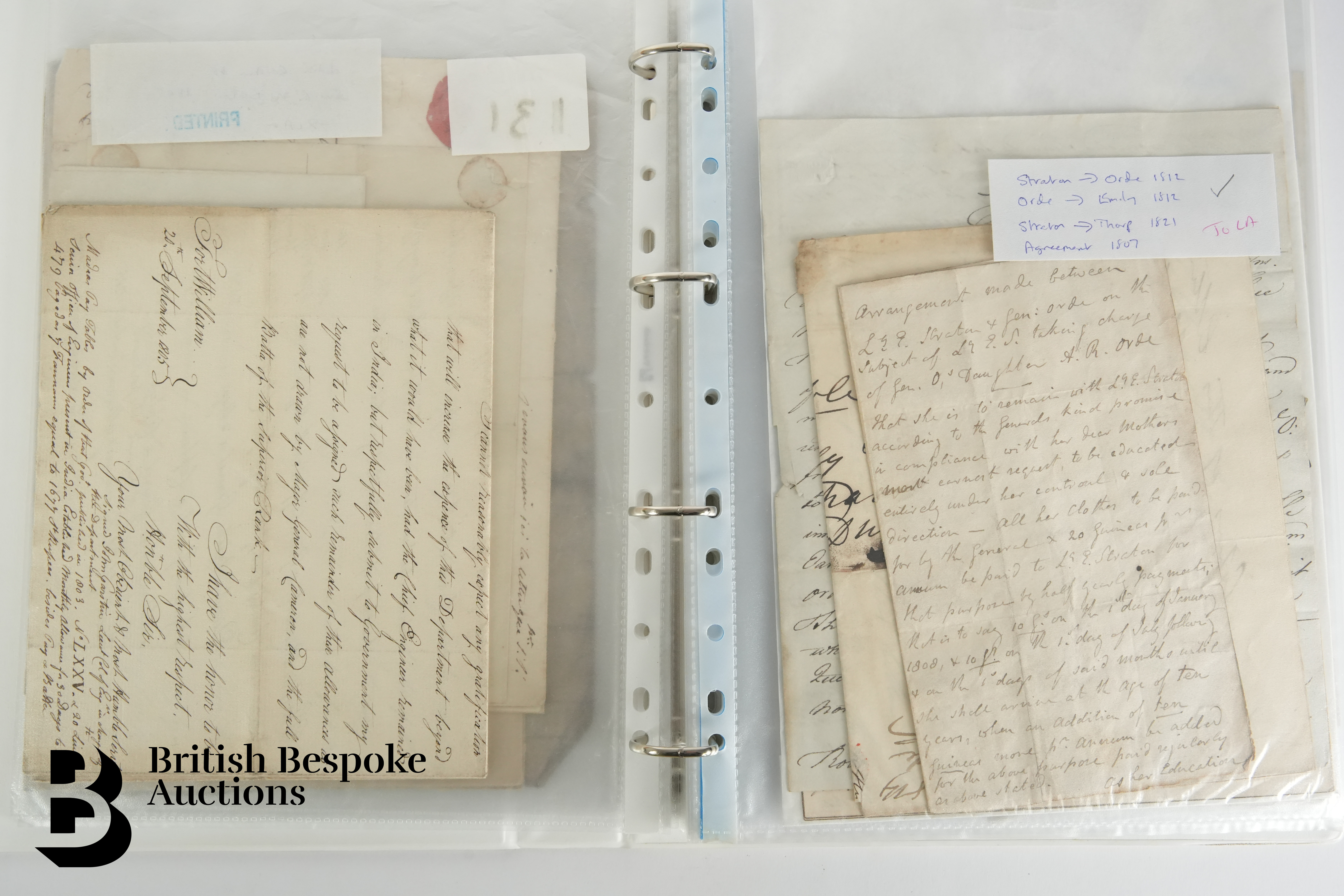 1797-1905 Letters and Documents in a Training Guide Ring Binder - Image 2 of 18