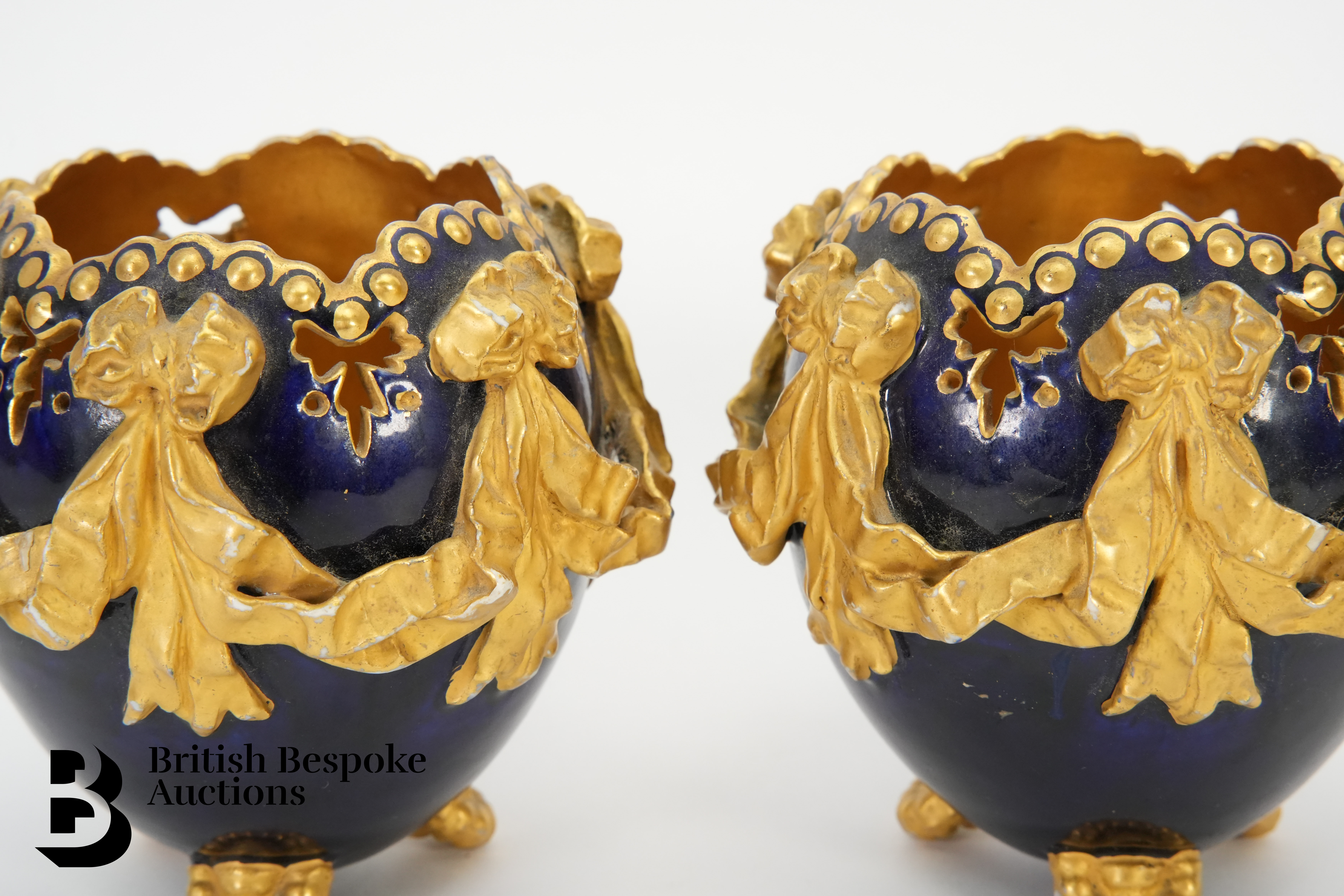Pair of French Cobalt Blue Vases - Image 3 of 3